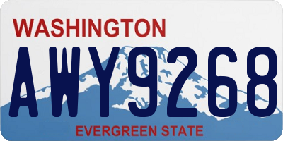 WA license plate AWY9268