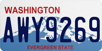 WA license plate AWY9269