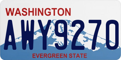 WA license plate AWY9270