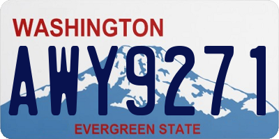 WA license plate AWY9271