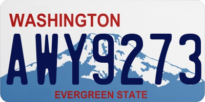 WA license plate AWY9273