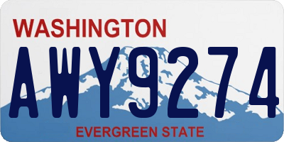 WA license plate AWY9274