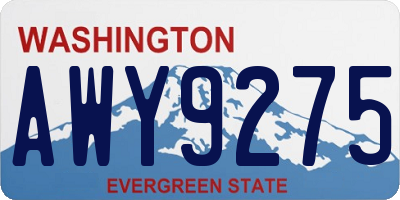 WA license plate AWY9275