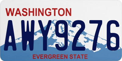 WA license plate AWY9276