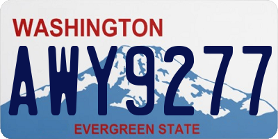 WA license plate AWY9277