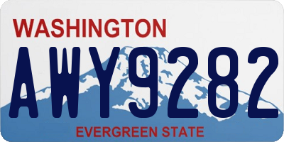 WA license plate AWY9282