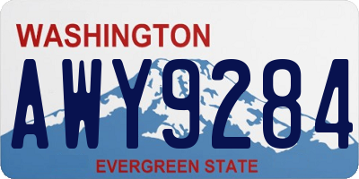 WA license plate AWY9284