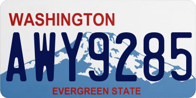 WA license plate AWY9285