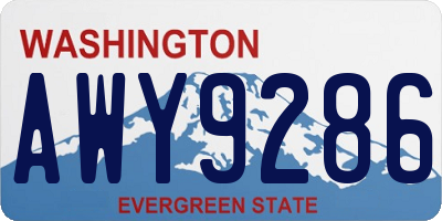 WA license plate AWY9286
