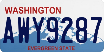 WA license plate AWY9287