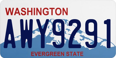 WA license plate AWY9291