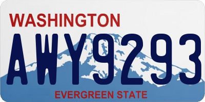 WA license plate AWY9293