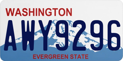 WA license plate AWY9296
