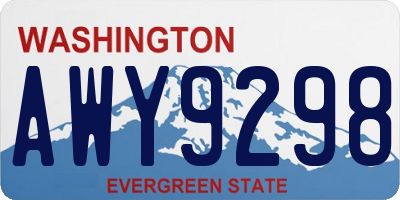 WA license plate AWY9298