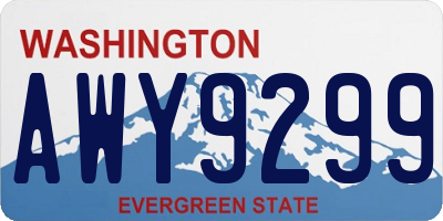 WA license plate AWY9299
