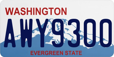 WA license plate AWY9300