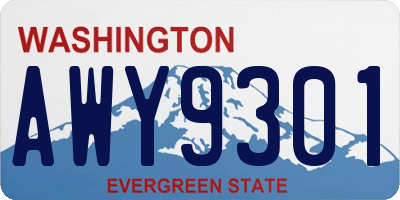 WA license plate AWY9301