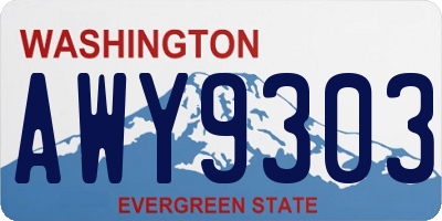 WA license plate AWY9303