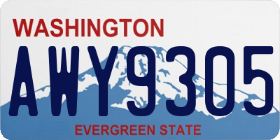 WA license plate AWY9305