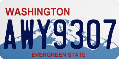 WA license plate AWY9307