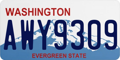 WA license plate AWY9309