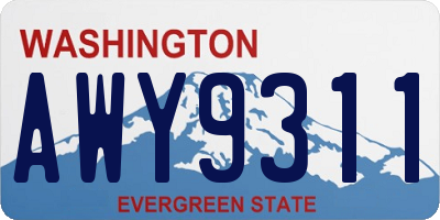 WA license plate AWY9311