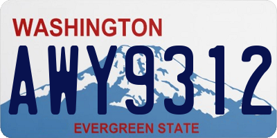 WA license plate AWY9312
