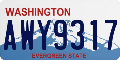 WA license plate AWY9317
