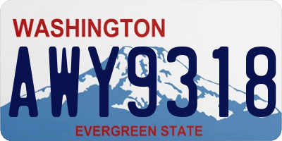 WA license plate AWY9318