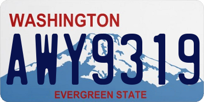 WA license plate AWY9319