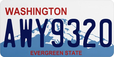 WA license plate AWY9320