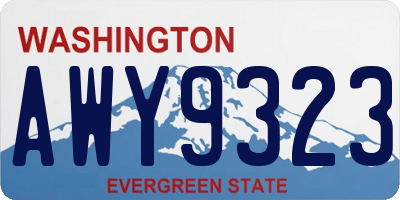 WA license plate AWY9323
