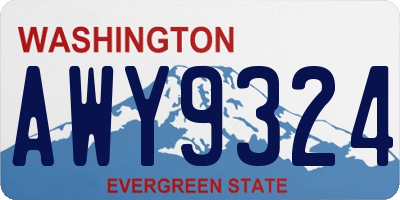 WA license plate AWY9324