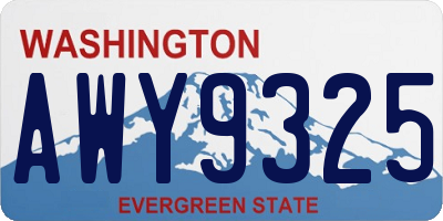 WA license plate AWY9325