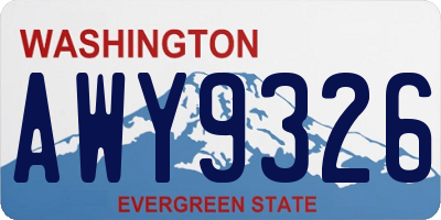 WA license plate AWY9326