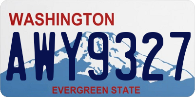 WA license plate AWY9327