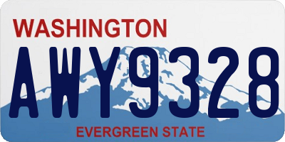 WA license plate AWY9328