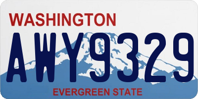 WA license plate AWY9329