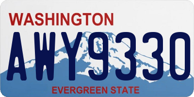 WA license plate AWY9330