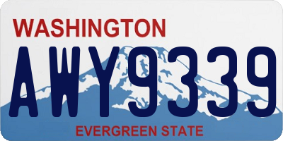 WA license plate AWY9339