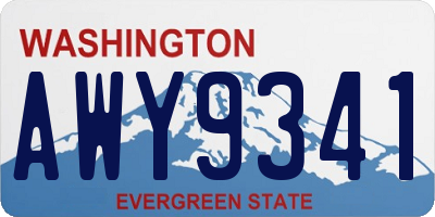 WA license plate AWY9341