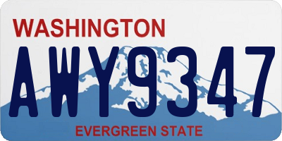 WA license plate AWY9347