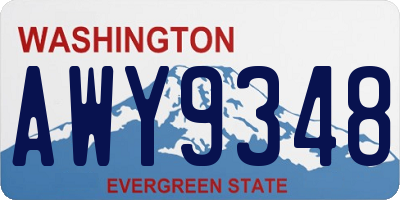 WA license plate AWY9348