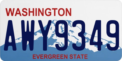 WA license plate AWY9349