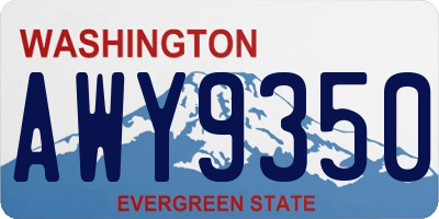 WA license plate AWY9350