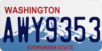 WA license plate AWY9353