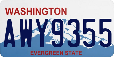 WA license plate AWY9355