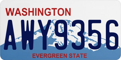 WA license plate AWY9356