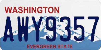 WA license plate AWY9357