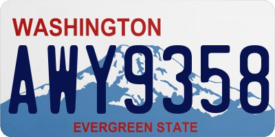WA license plate AWY9358